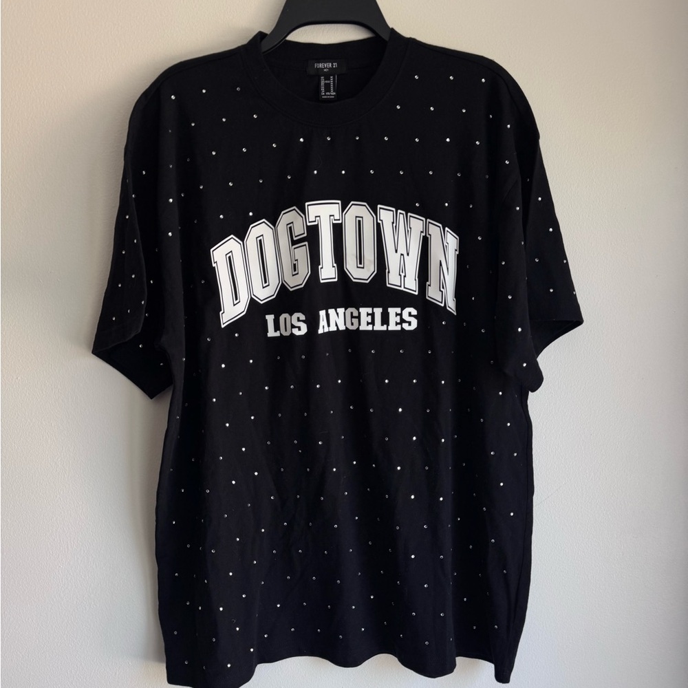 Forever 21 Black Tee with Rhinestones